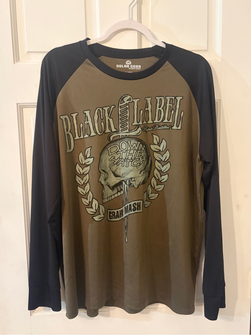 Solar Gear Black Label Down The Hatch Long Sleeve Shirt Men's XL Green Black EUC